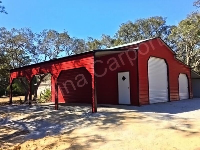 Boxed-Eave-Roof-Style-Carolina-Barn-With-Three-Lean-Toos