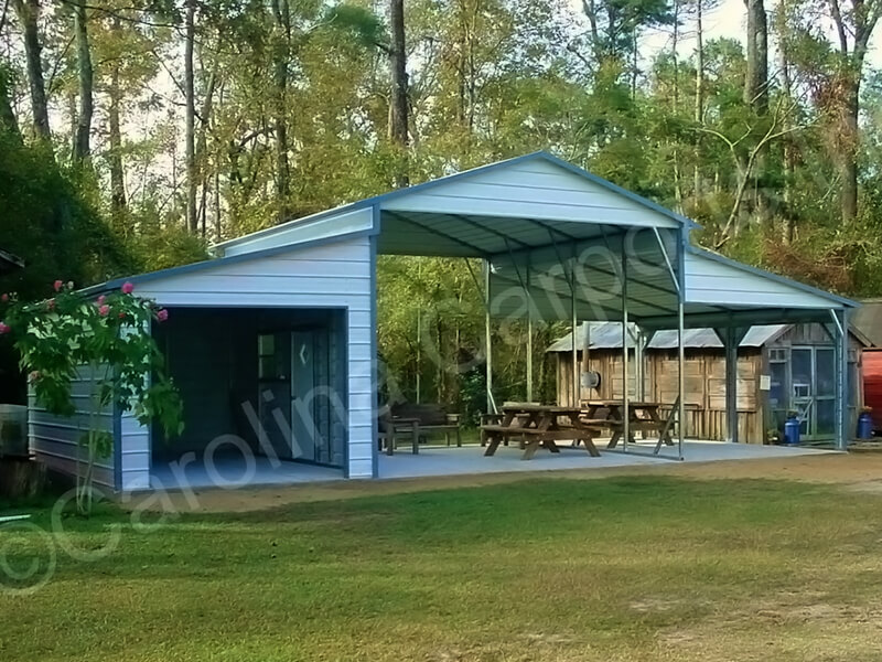 Boxed-Eave-Roof-Style-Carolina-Barn-with-Enlcosed-Lean-to