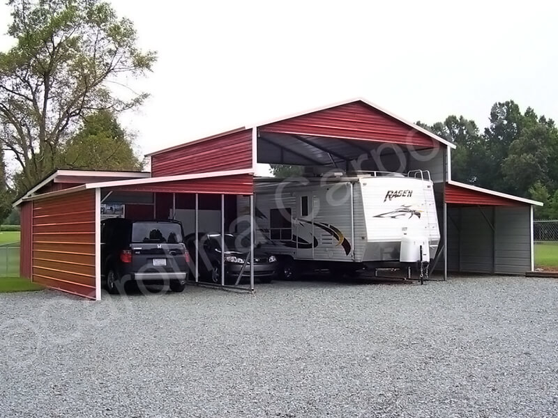 Boxed-Eave-Roof-Style-Carolina-Barn-with-Step-Down-Panel-on-Main