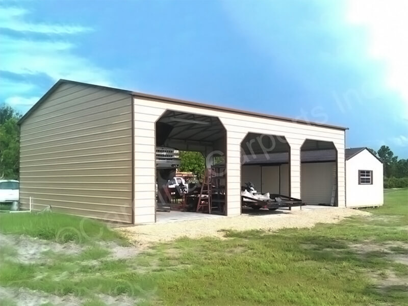 Boxed-Eave-Roof-Style-Carport-with-One-End-Closed