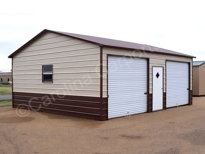 Boxed-Eave-Roof-Style-Fully-Enclosed-Garage-Two-Tones