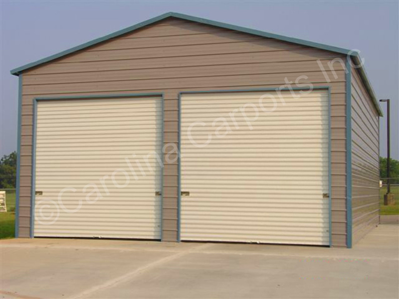 Boxed-Eave-Roof-Style-Fully-Enclosed-Garage-and-Two-Garage-Doors