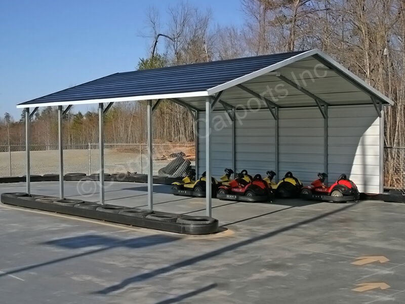 Boxed-Eave-Style-Carport-with-One-Side-Closed