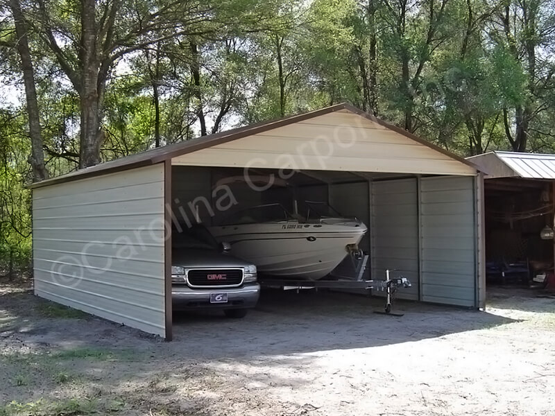 Boxed-Eave-Style-Carport-with-Three-Sides-Closed