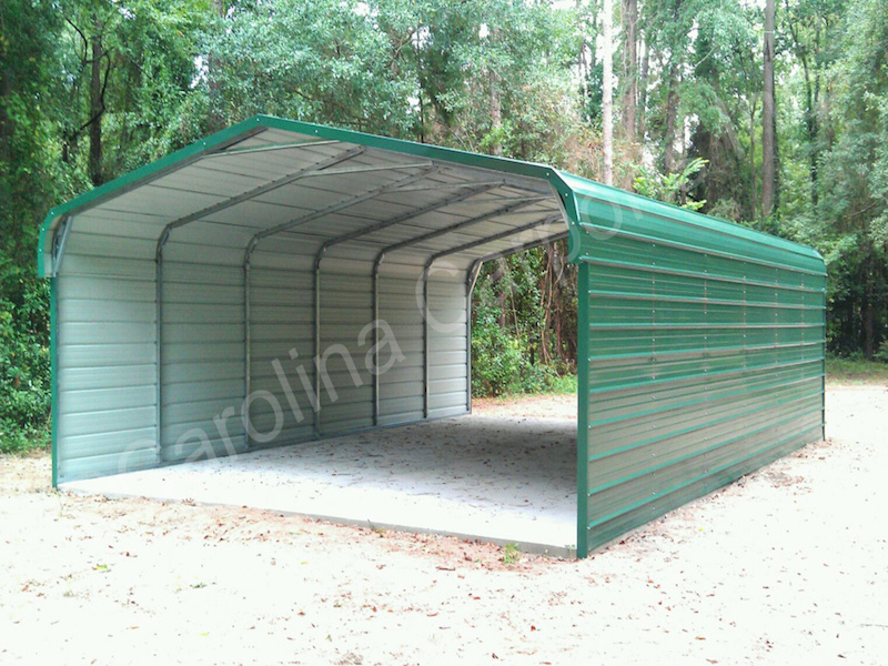 Regular-Roof-Style-Carport-with-Both-Sides-Closed-Two-Vehicles-