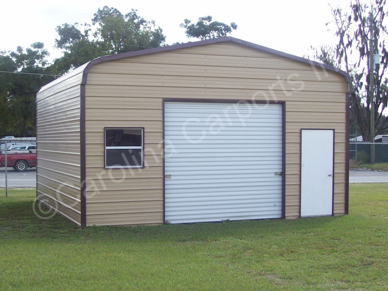 Regular-Roof-Style-Fully-Enclosed-Garage-with-9_-x-8_-Garage-Door-on-End