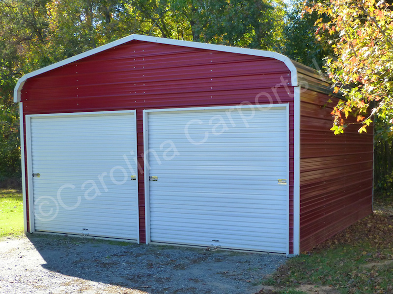 Regular-Roof-Style-Fully-Enclosed-Garage-with-Two-9_-x-8_-Garage-Doors