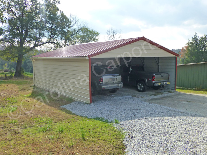 Vertical-Roof-Style-Carport-with-One-Gable-End-and-Two-Sides-Closed